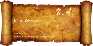 Kis Andor névjegykártya