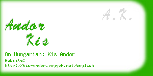 andor kis business card